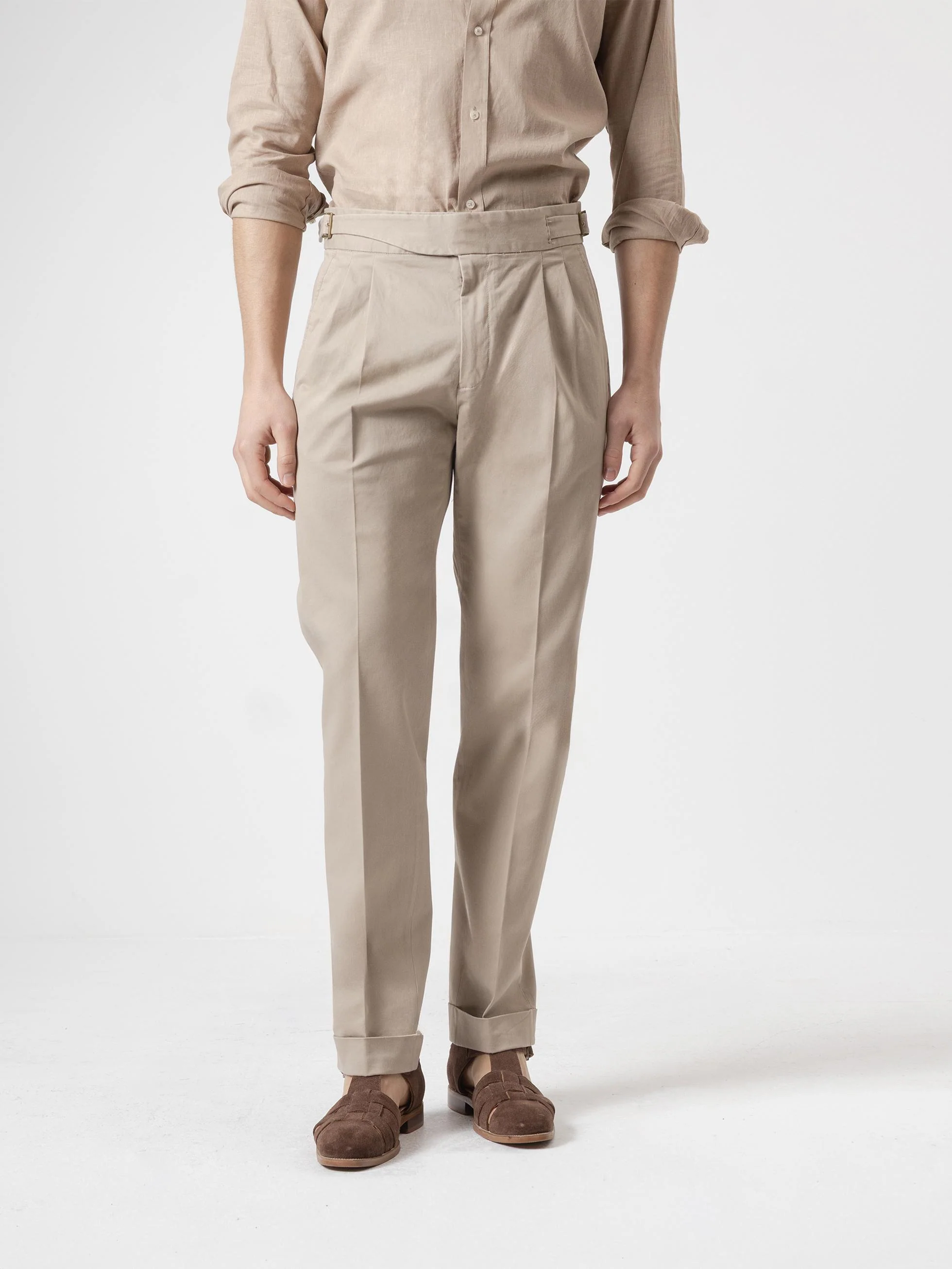 PANTALÓN GURKHA ALGODÓN MARRÓN CLARO - Image 3